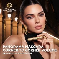L'Oreal Paris Voluminous Panorama Mascara, Volumizing and Lengthening Mascara, Washable Longwear and Smudge Resistant Make Up, Blackest Black, 0.33 Fl Oz - Image 2
