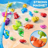 Magnetic Fishing Game Toys for Kids Toddlers 3-5 4-8, Water Table Bathtub Toys with Pole Rod Net Plastic Floating Fish, Water Bath Pool Outdoor Toys for Kids Toddlers Baby Age 3 4 5 6 7 8 Year Old - Image 2
