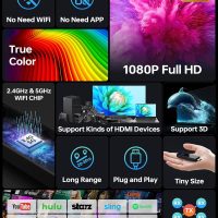 Wireless HDMI Transmitter and Receiver - 4K Decoding 1080P 60HZ Output, Dual Band 2.4/5GHz, 98FT, Streaming Video Audio from Laptop, PC, STB, Camera to TV, Projector, Monitor(Black) - Image 8