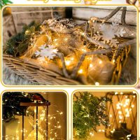 4 Pack 100 LED Fairy Lights Battery Operated with Remote, 33FT Waterproof Twinkle Lights with Timer & 8 Modes, Fairy String Light Outdoor Indoor for Bedroom Classroom DIY Christmas Decor (Warm White) - Image 2
