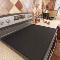 Silicone Stove Top Cover for Electric Stove, Glass Stove Top Protector, Stovetop Cover Mat for Cooktop, Flat Range Cover, Oven Top Protector, Coffee Bar Mat, 28 x 20 in, Black - Image 2