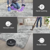 Shag Area Rugs for Bedroom Living Room,4X6 Ultra Soft Fluffy Area Rugs for Dorm, Indoor Carpet Nursery Rugs for Kids Room Home Decor,Tie-Dye Grey - Image 8