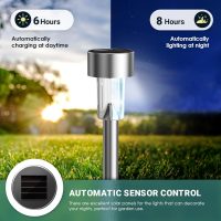 GIGALUMI Solar Lights Outdoor Waterproof,16 Pack Stainless Steel LED Solar Garden Lights for Patio, Lawn, Yard and Landscape(Cold White) - Image 5