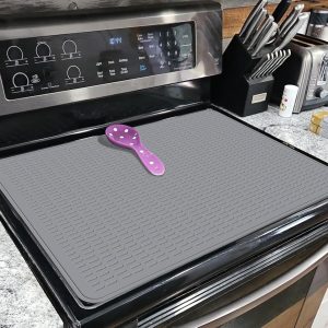 Electric Stove Top Covers - Silicone Stove Top Protector for Glass Top Stove - 28 x 20in RV Stove Top Covers - Dish Drying Mats For Kitchen