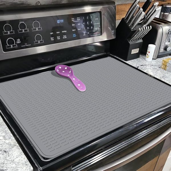Electric Stove Top Covers - Silicone Stove Top Protector for Glass Top Stove - 28 x 20in RV Stove Top Covers - Dish Drying Mats For Kitchen