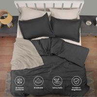 Utopia Bedding Queen Comforter Set Grey, Comforters Queen Size 3 Pieces Bedding Comforters Sets, Down Alternative Soft Bed Set, 1 Comforter (88 x 88 inches) 2 Pillow Shams (20 x 26 inches) - Image 4