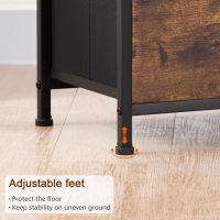 Night Stand Set 2, Nightstand with Charging Station, End Tables with Storage Shelf for Small Spaces, Bedside Table Side Tables with 2 Fabric Drawers for Bedroom, Rustic Brown, HETS020PBR - Image 9