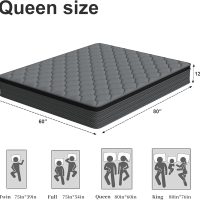 Queen Mattress, 12 Inch Hybrid Mattress in a Box, Memory Foam and Pocket Springs, Medium Plush Feel with Motion Isolating, CertiPUR-US Certified, Fiberglass Free -365-Night Trial - Image 3