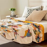 MSGKV Boho Throw Blanket 60''x80'',100% Cotton Blankets for Couch Bed,Cotton Quilt Travel Muslin Blankets Farmhouse Home Decor Soft Lightweight Picnic Blanket - Image 8