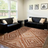 Area Rug 5x7 Rug Machine Washable Non-Slip Low Pile Print Pattern Western Rug for Living Room Bedroom Entryway Tribal Series -Yellowbrown/Cream - Image 7