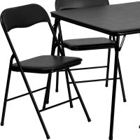Flash Furniture Madison 5-Piece Folding Card Table and Chairs Set, Portable Event Table and Chairs Set, Black - Image 8