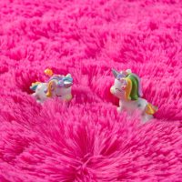 Foxmas Soft Fluffy Area Rugs for Bedroom Kids Room Plush Shaggy Nursery Rug Furry Throw Carpets for Boys Girls, College Dorm Fuzzy Rugs Living Room Home Decorate Rug, 2ft x 3ft, Hot Pink - Image 6