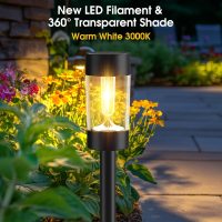Solar Lights Outdoor, 12 Pack Waterproof Solar Landscape Lighting for Pathway Garden Yard Path Walkway Driveway Lawn Patio Outside Decor, Warm White - Image 2