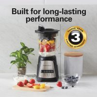 Hamilton Beach Power Elite Wave Action Blender For Smoothies, 40 Oz Glass Jar, 12 Functions Including Puree, Crush Ice, 700 Watts - Black (58148A) - Image 7