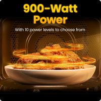 Chefman Countertop Microwave Oven 0.9 Cu. Ft., 900 Watts with 10 Power Levels, 6 Cooking Presets with One-Touch Express Cook, Eco Mode, Child Safety Lock, & Mute Button - Black - Image 4