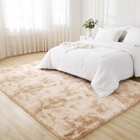 Litanika 4x6 Shag Area Rug for Living Room Bedroom, Tie-Dyed Beige High Pile Soft Plush Shaggy Furry Cream Bedside Playroom Dorm Carpet, Non-Slip, Non-Shedding Modern Indoor Floor Rug - Image 3