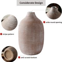 ALMA 9 in Narrow Mouth Terracotta Vase for Pampas Grass|Rustic Vases for Modern Farmhouse |Ceramic Boho Vase for Coffee Table Decor, Entryway Table, Bookshelf, Mantel Decor - Image 5