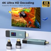 2025 Upgraded Wireless HDMI Transmitter and Receiver, LED Display, 4K Decode 1080P@60Hz Ultra HD Video Output, Plug&Play 5G+2.4G for Video and Audio to Monitor from PC/Projector/TV Box - Image 6