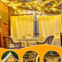 66Ft 200 LED Fairy Lights Plug in, Waterproof String Lights Outdoor & Indoor 8 Modes Christmas Light Bedroom Decor, Timer Twinkle Lights for Girl's Room Garden Party Christmas Decorations (Warm White) - Image 7