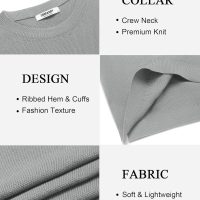 COOFANDY Mens Crew Neck Sweaters Long Sleeve Lightweight Knit Dress Pullover Sweaters - Image 5