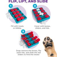 Outward Hound by Nina Ottosson Dog Brick Treat Puzzle Enrichment Toy, Level 2 Intermediate Game, Blue - Image 3