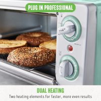 GreenLife Countertop Toaster Oven Air Fryer Stainless Steel, Healthy Ceramic Nonstick, PFAS and PFOA-Free, Tray & Basket, Bake, Broil, Reheat, Adjustable Temp & Time Control, Auto Shutoff, Turquoise - Image 8