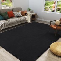 Amearea Modern Area Rugs for Bedroom Living Room, 4x6 Feet Black Thickened Memory Foam Rug, Fluffy Indoor Washable Rugs Non Slip Minimalist Carpet for Kids Boys Girls Dorm Nursery Room Decor - Image 4