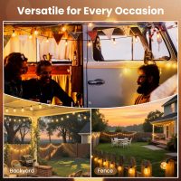 RTTY Outdoor String Lights 50ft, G40 Led Patio Globe Lights with 26pcs Plastic Bulbs, Shatterproof Waterproof Connectable Hanging for Porch Cafe Bistro Backyard Gazebo Balcony Deck Party - Image 7