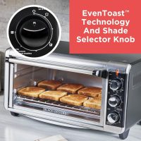 BLACK+DECKER 8-Slice Extra Wide Convection Toaster Oven, Fits 9"x13" Oven Pans and 12" Pizza, Bake, Toast, Broil, and Keep Warm Functions, Countertop Compact Design with Stainless Steel Finish - Image 5