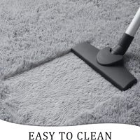 Chicrug Soft Runner Rugs for Bedroom Living Room Plush Fluffy Rug 2x6 Feet, Shag Furry Area Rug Carpet Non Shedding for Nursery Children Kids Girls Room Home Decorative, Grey - Image 4