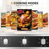 Wall Ovens 24 inch Electric, AMZCHEF 24 inch Wall Oven, 2200w Single Wall Oven with 6 Cooking Modes, 2.5 Cu.Ft. Electric Wall Oven, Convection Oven with Mechanical Knobs Control, Stainless Steel - Image 4