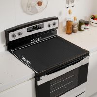 Stove Top Cover for Electric Stove - Food Grade Ceramic Stove top Cover, Silicone XXL Dish Drying Mat, Glass Cooktop Covers, Flat RV Range top Mats (Black,30x21) - Image 2