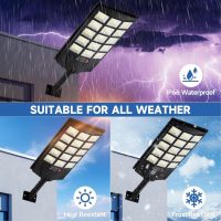 Solar Lights Outdoor Waterproof, 6500K Dusk to Dawn Solar Street Light Motion Sensor with Remote, LED Security Flood Light for Outside Garden Yard Path, Oudoor Parking Lot Lights, 4PACK - Image 4