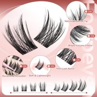 Focipeysa Wispy Lash Clusters Natural Eyelash Clusters Pestañas Postizas Naturales Spiky Manga Lash Extensions C Curly Individual Lashes 10-16mm with Bottom Lashes Clusters DIY Lash at Home - Image 4