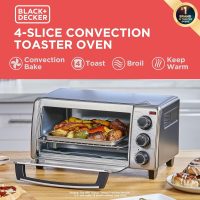 BLACK+DECKER 4-Slice Convection Oven, Stainless Steel, Curved Interior Fits a 9 inch Pizza, TO1313SBD - Image 8
