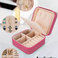 Travel Jewelry Case, Small Jewelry Box Jewelry Travel Organizer, Travel Jewelry Box Mini Jewelry Travel Case(Red) - Image 3