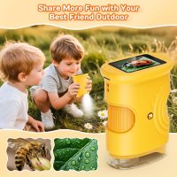 Kids Microscope Handheld, Digital Microscope for Kids with 2" Screen, Pocket Microscope Magnifying Glass for Kids, Portable STEM Toys for Age 5-7 8-13, Photo & Video Edu Gift USB Rechargeable – Orange - Image 4