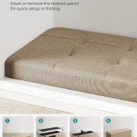 SONGMICS MAZIE Collection - 43 Inches Folding Storage Ottoman Bench, Ottoman Foot Rest, End of Bed Bench, Storage Chest, Load 660 lb, for Living Room, Bedroom, Entryway, Camel Brown ULSF077R01 - Image 7