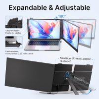 Laptop Screen Extender - Ultra-Thin 1.3lbs 14" FHD IPS Dual Portable Monitor Extension for Laptop, Attachment Plug & Play for 13-17" Laptops, Second Extra Travel Display for Windows/Mac/Android - Image 7