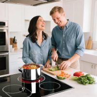 30 Inch Electric Cooktop, 5 Burner Electric Stove Top Touch Control, 8400W Built-in Ceramic Stovetop Burner 30" with Expandable Zone, Child Lock, Timer, Overheat Alert, 220-240v Hardwired - Image 3