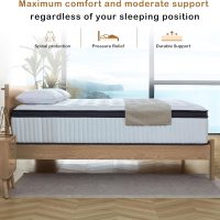 King Mattress, 14 Inch Innerspring Hybrid Mattress in a Box with Gel Memory Foam, Individually Wrapped Encased Coil Pocket Spring Mattresses, Pressure Relief, Medium Firm Support,76"*80"*14" - Image 5