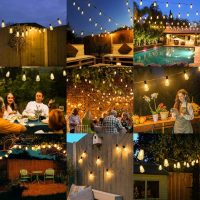 Brightever LED Outdoor String Lights 100FT Patio Lights with 52 Shatterproof ST38 Vintage Edison Bulbs, Outside Hanging Light Waterproof for Porch, Deck, Garden, Backyard, Balcony, Dimmable 2700K - Image 7