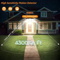 HGGH Motion Sensor Outdoor Lights – Flood Lights Outdoor Security Light, LED Floodlights IP65 Waterproof 6500K 60W 6200LM with 3 Adjustable Heads, Exterior Light for House, Backyard, Porch - Image 2