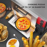CROSSON ETL listed Commercial Double Deck 16 inch Countertop Electric Pizza Oven with pizza stone, Multipurpose Indoor Pizza oven for Restaurant use,120V/3200W - Image 2