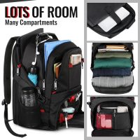 YOREPEK Large Backpack for Men, Extra Large Laptop Backpacks for Men Women, Water Resistant Travel Backpack Airline Approved Business Work Bag with USB Charging Port Fits 17 Inch Computer, Black - Image 2