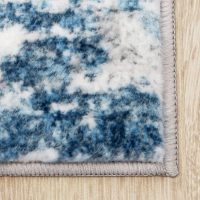 Area Rug Living Room Rugs: 5x7 Large Soft Indoor Carpet Modern Abstract Rug with Non Slip Rubber Backing for Under Dining Table Nursery Home Office Bedroom White Gray Blue - Image 7