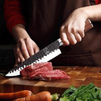 Professional Kitchen Knives High Carbon Stainless Steel Chef Set,3pcs Ultra Sharp Chef's Knife, Santoku Knife、Utility Knife - Image 2