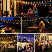 Solar String Lights Outdoor with Remote 30 FT, USB & Solar Dual Charging, Waterproof, 8 Modes 3 Timers, 10+1 LED Shatterproof S14 Bulbs, Dimmable Solar Light for Camping Backyard Bistro Porch Garden - Image 8