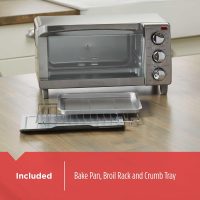 BLACK+DECKER 4-Slice Toaster Oven, TO1745SSG-1A, Even Toast, 4 Cooking Functions Bake, Broil, Toast and Keep Warm, Removable Crumb Tray, Timer - Image 4