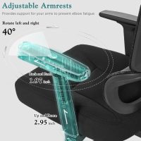 VECELO High Back Ergonomic Office Chair, Big and Tall Mesh Desk Chair with Wheels, Tilt Function, 3D Armrests & Headrest, Lumbar Support, Swivel Rolling Computer Chair for Task, Home Office, Black - Image 6